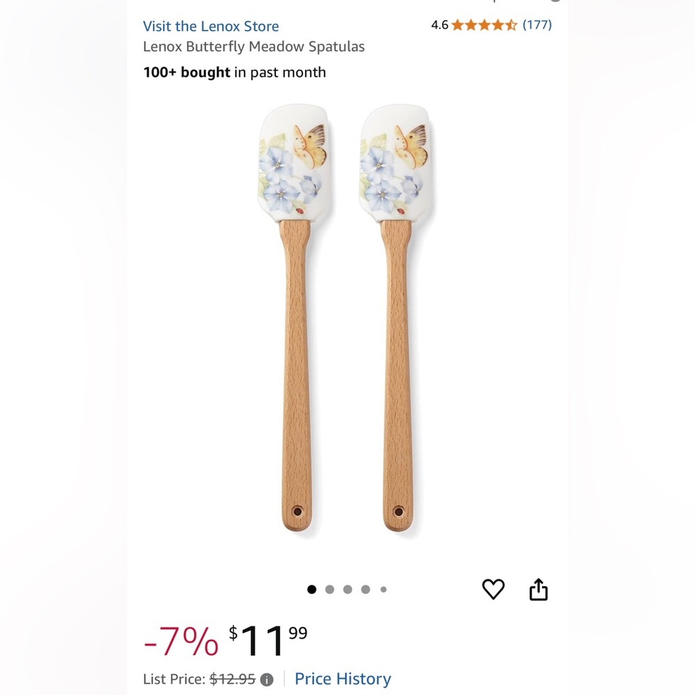 LENOX Butterfly Meadow Spatula Set with Floral Design